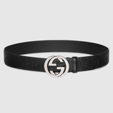 Premium Gucci Leather Belt Black