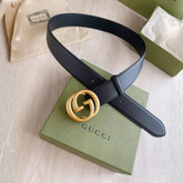 Premium Gucci Leather Belt Golden