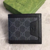 Premium Gucci Leather Bifold Men Wallet Black ( Made in Italy )