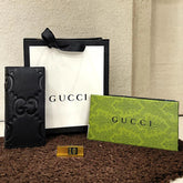Premium Gucci Long Wallet For Men Cow Leather Black