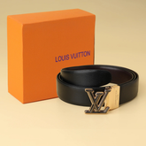 Premium LV Leather Belt Black