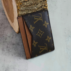 Premium LV Leather Card Holder Brown ( Made in Italy)