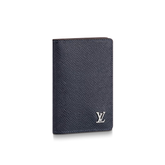 Premium LV Leather Card Holder Black ( Made in Italy)