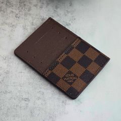 Premium Leather LV Card Holder Brown ( Made in Italy)