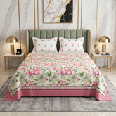 Quirky 3 Pcs Floral Bedding Set Pink