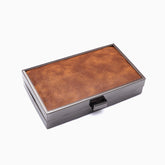 Rangoon Minaudiere Clutch Bag Brown Silver