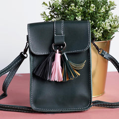 Rangoon Tassels Mobile Bag Green