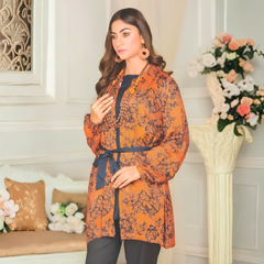 Sapphire 1 Pcs Unstitched Linen Shirt Brown