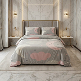 Scintilla 3 Pcs Grey Duvet and Pillow Covers Set