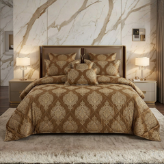 Sonorous 5 Pcs Brown Bed Spread Set Palachi