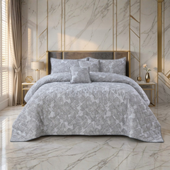 Sonorous 5 Pcs Grey Bed Spread Set Palachi