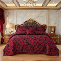 Sonorous 5 Pcs Maroon Bed Spread Set Palachi