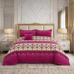 Sonorous 5 Pcs Pink Bed Spread Set Palachi