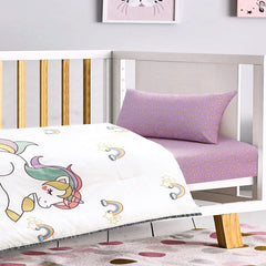 Unicorn Baby Cot Set Pink ( Filled )