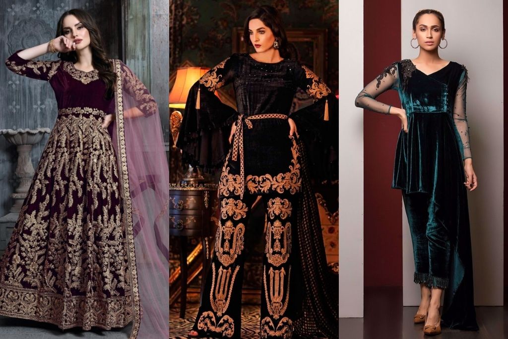 New Velvet Frocks Designs in Pakistan (2022 Collection)