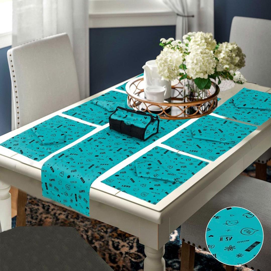 15 Pcs Quilted Table Runner Set Micola Green