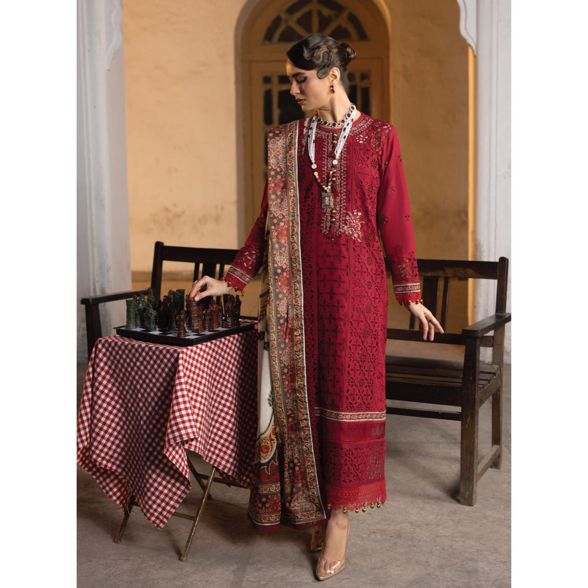 Elif 3PC Unstitched Embroidered Suit (Eid Edition)