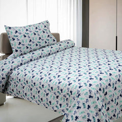 2 Pcs Cotton Blue Bed Sheet Character