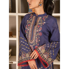 2 Pcs Embroidered Stitched Suit Blue