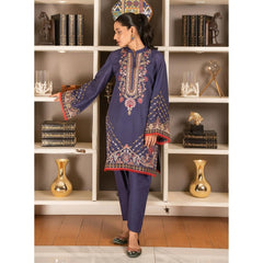 2 Pcs Embroidered Stitched Suit Blue