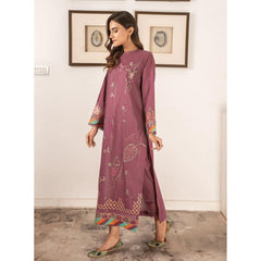 2 Pcs Embroidered Stitched Suit Mulberry