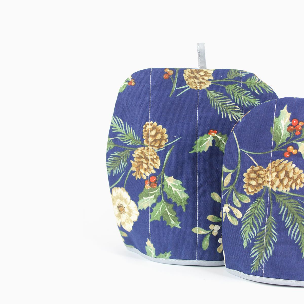 2 Pcs Tea Cozy Set Pine Blue