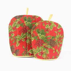 2 Pcs Tea Cozy Set Pine Red