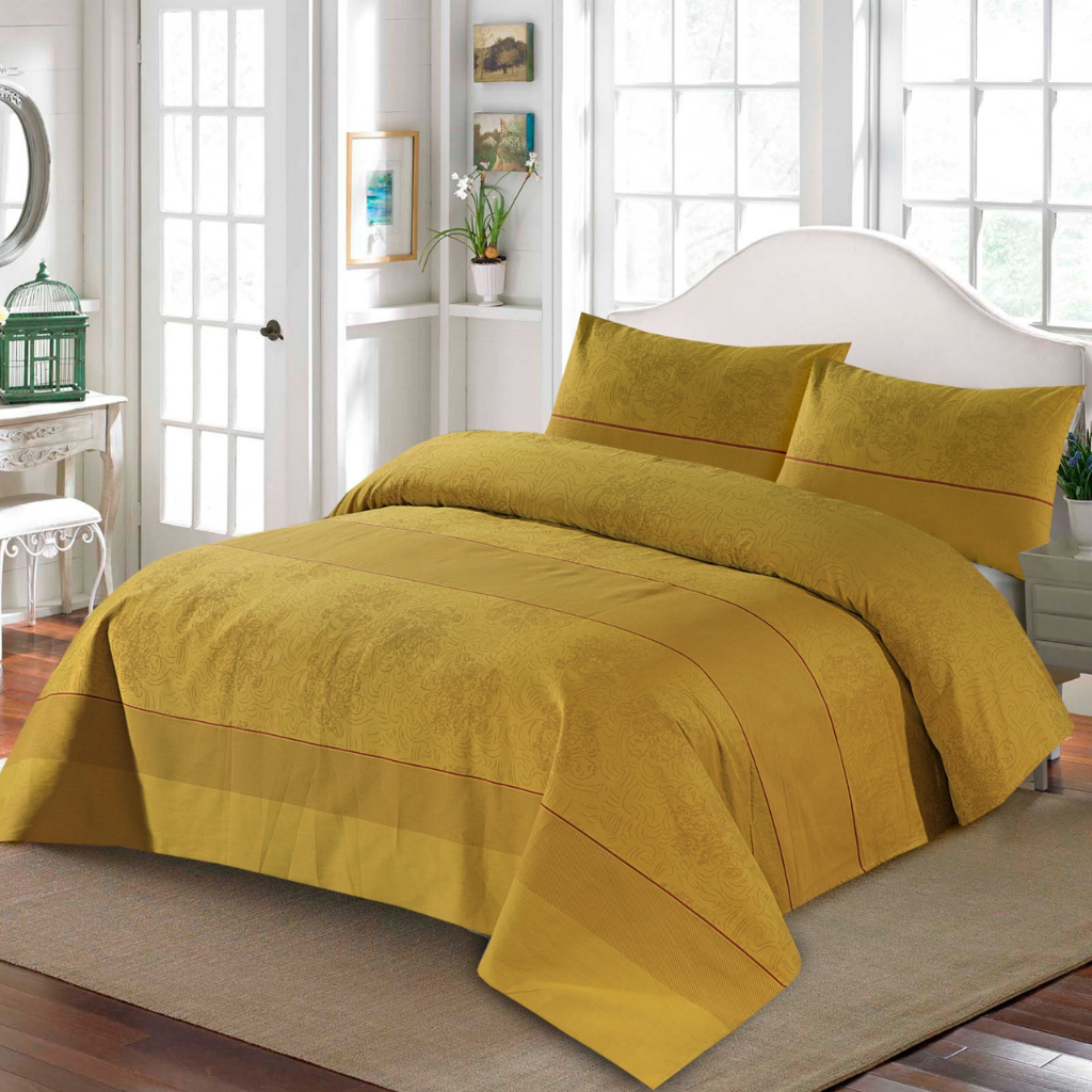 Alacrity 3 Pcs Bedding Set Mustard