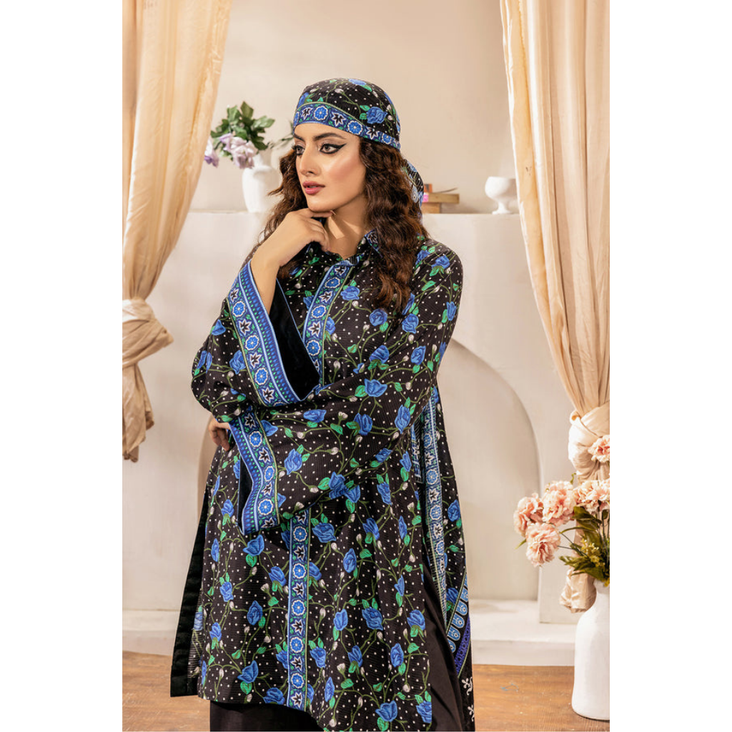 3-PIECE RADA PRINTED DORIA VISCOSE BLACK