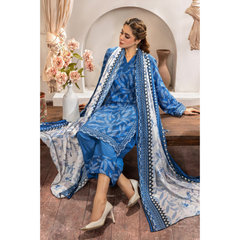 3-PIECE SAFWA RADA PRINTED DORIA VISCOSE BLUE