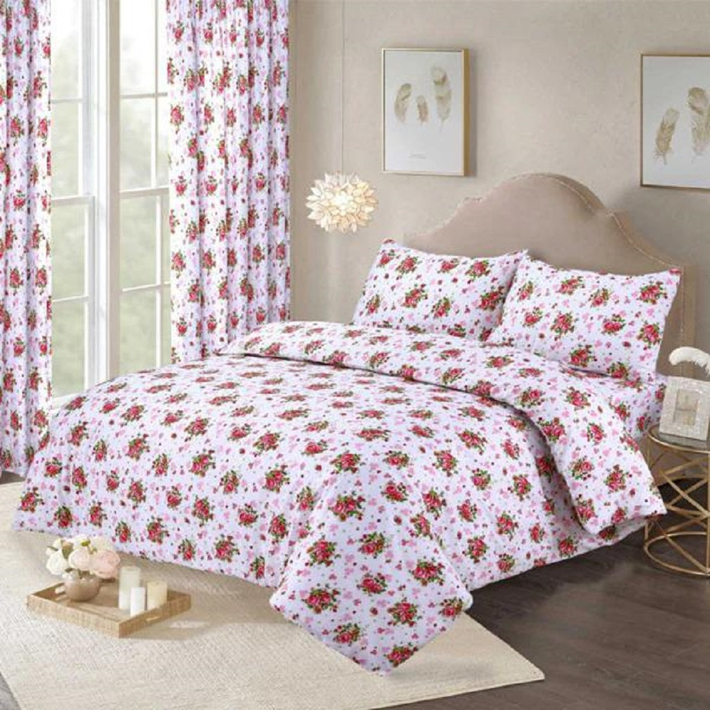 3 Pcs Bedding Set Floral White