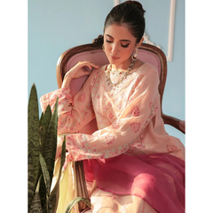 3 Pcs Embroidered Unstitched Suit Pink