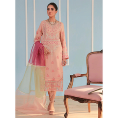 3 Pcs Embroidered Unstitched Suit Pink