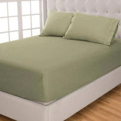 3 Pcs Fitted Sheet With 2 Pillow Case Pistachio Green