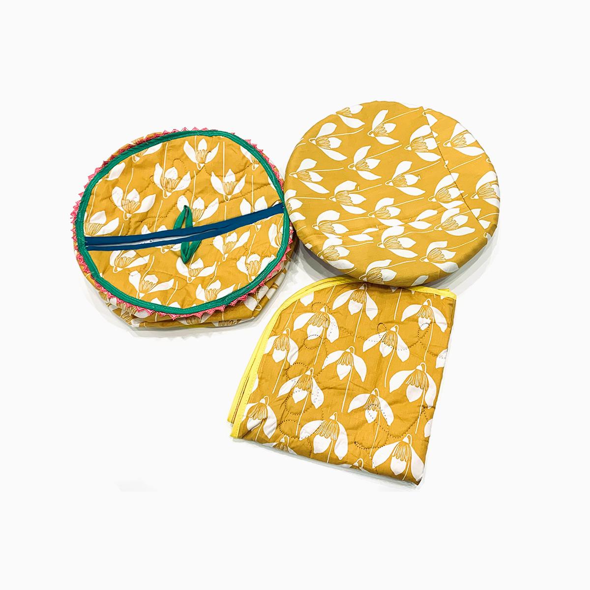 3 Pcs Hot Pot Set Gold Yellow