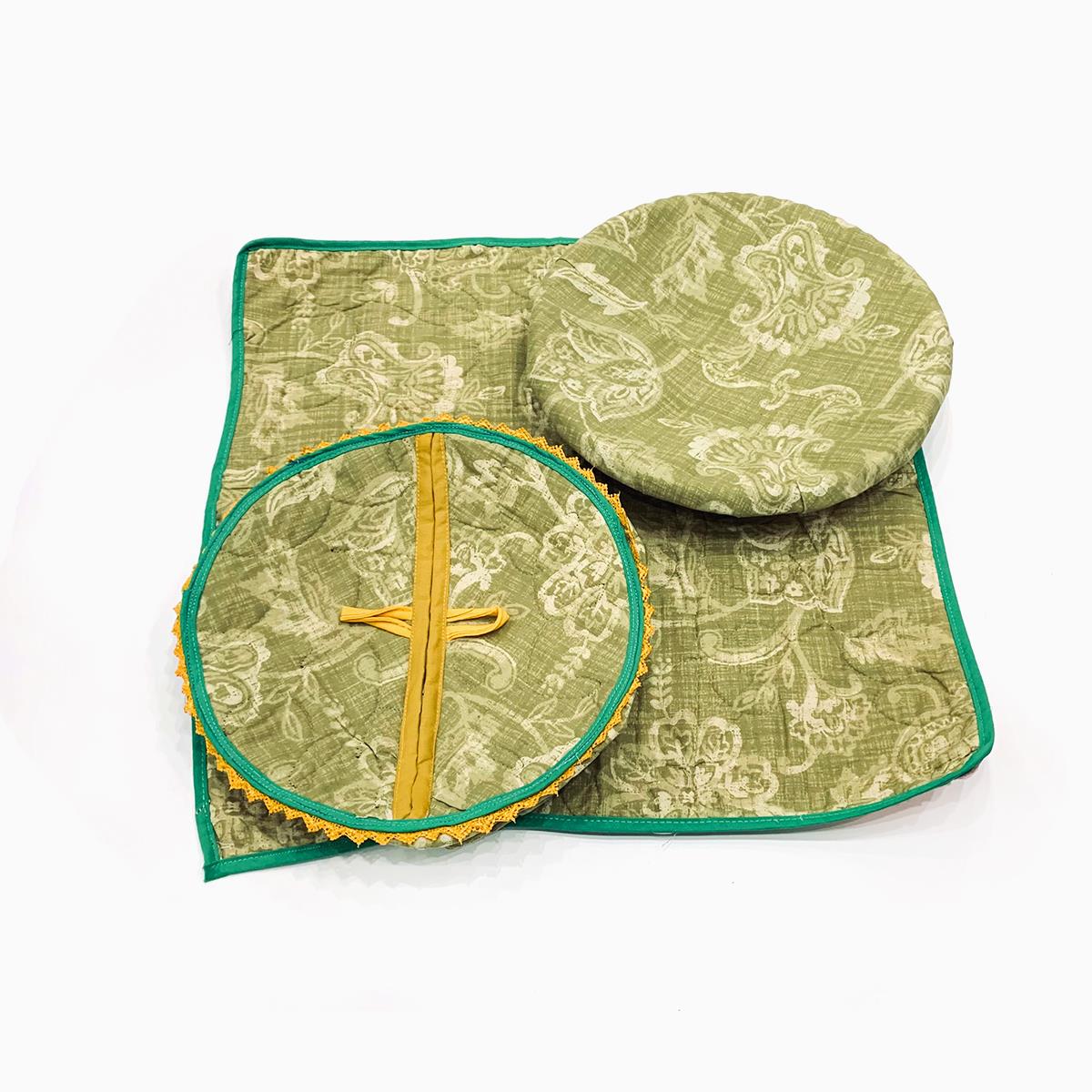 3 Pcs Hot Pot Set Green With Yellow