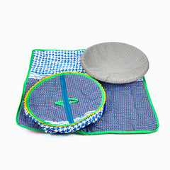 3 Pcs Hot Pot Set Lattice Blue