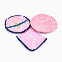 3 Pcs Hot Pot Set Pink