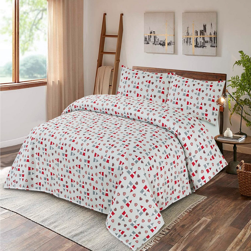 3 Pcs King Size Bedding Set Mezico Red