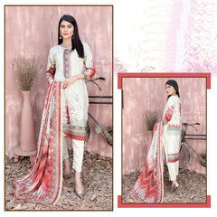 3 Pcs Unstitched Printed Lawn Suit Attire Style