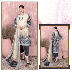 3 Pcs Unstitched Printed Lawn Suit Cut Boom