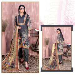 3 Pcs Unstitched Printed Lawn Suit Pretty Petals