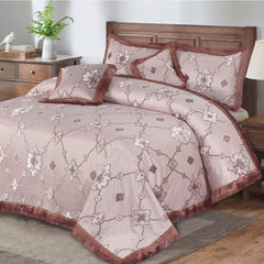 5 Pcs Heavy Palachi Velvet Brown Bedding Set 01