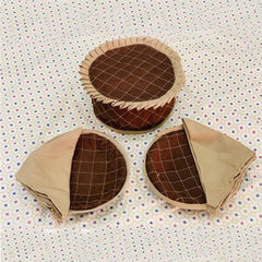 5 Pcs Quilted Hot Pot Set Maze Brown