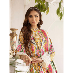 Aroma 3 Pcs Embroidered Unstitched Suit Yellow