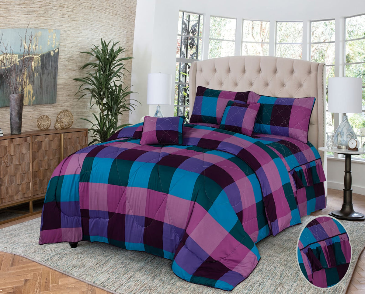 Amador Square 6 Pcs Bedding Set with Filled Comforter