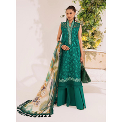 Emerald Dream 3 Pcs Embroidered Suit Green