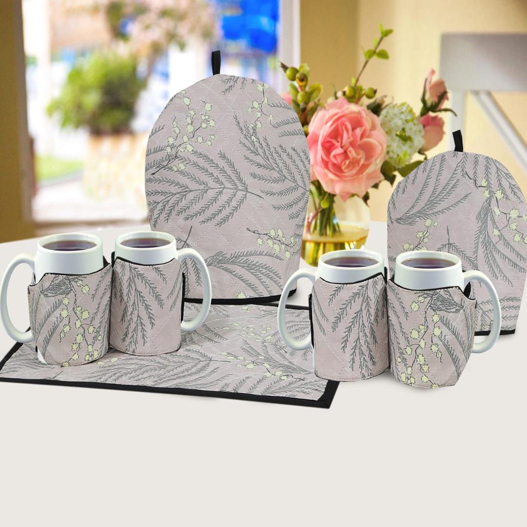 7 Pcs Quilted Tea Cozy Set Breeze Beige