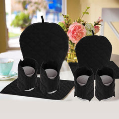 7 Pcs Quilted Tea Cozy Set Festiva Black