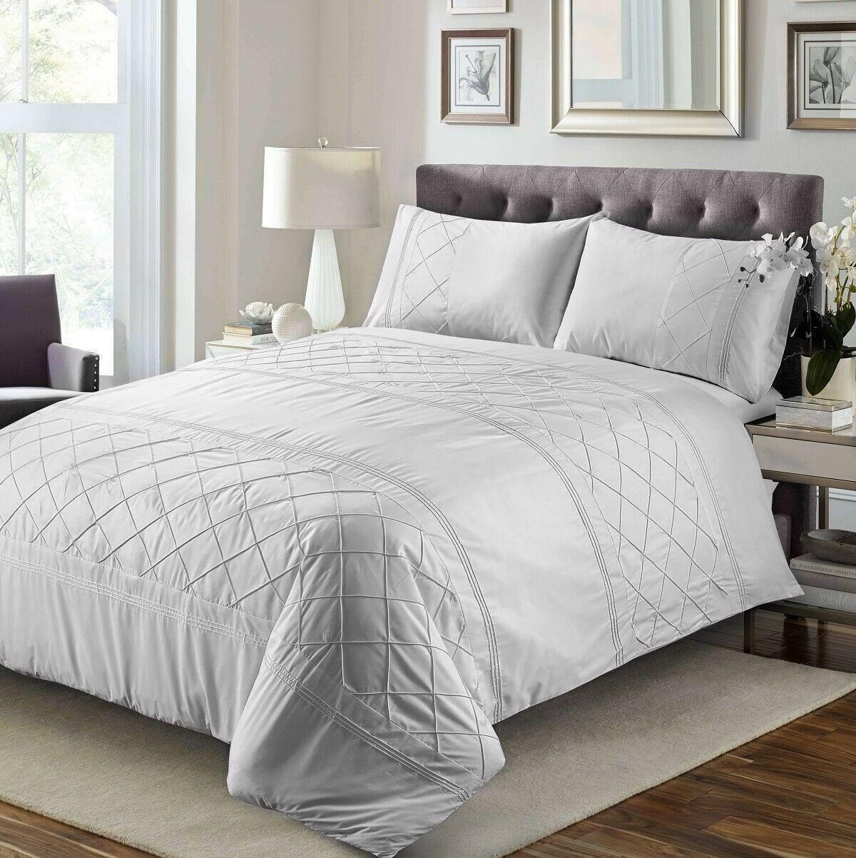 8 Pcs Betony Silver Grey Bed Set (Quilt, Pillow& Cushions Covers)